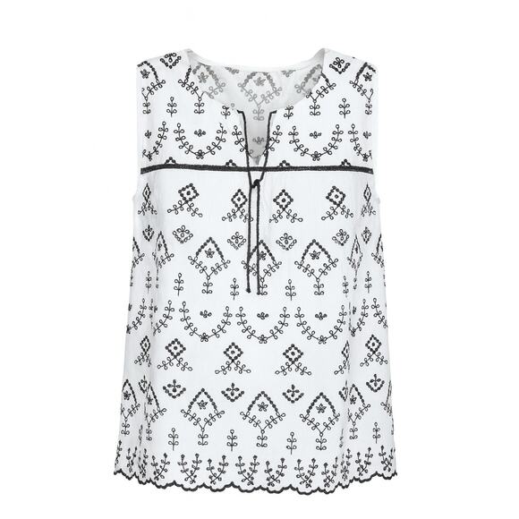 6 for $20 Talbots Petite sleeveless embroidered top in size SP - Picture 1 of 6